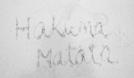 hakuna matata written in the sand